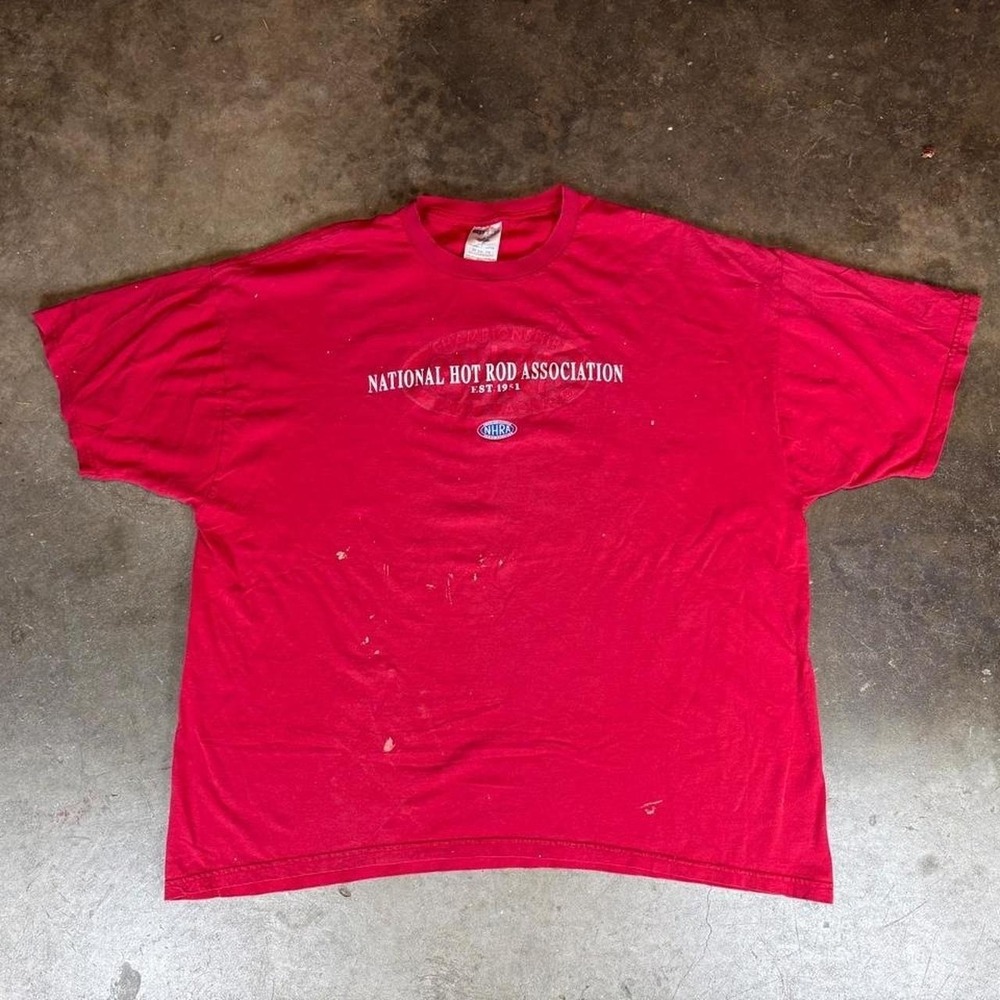 Red vintage 90s national hot rod association t-shirt Size men's XXL
